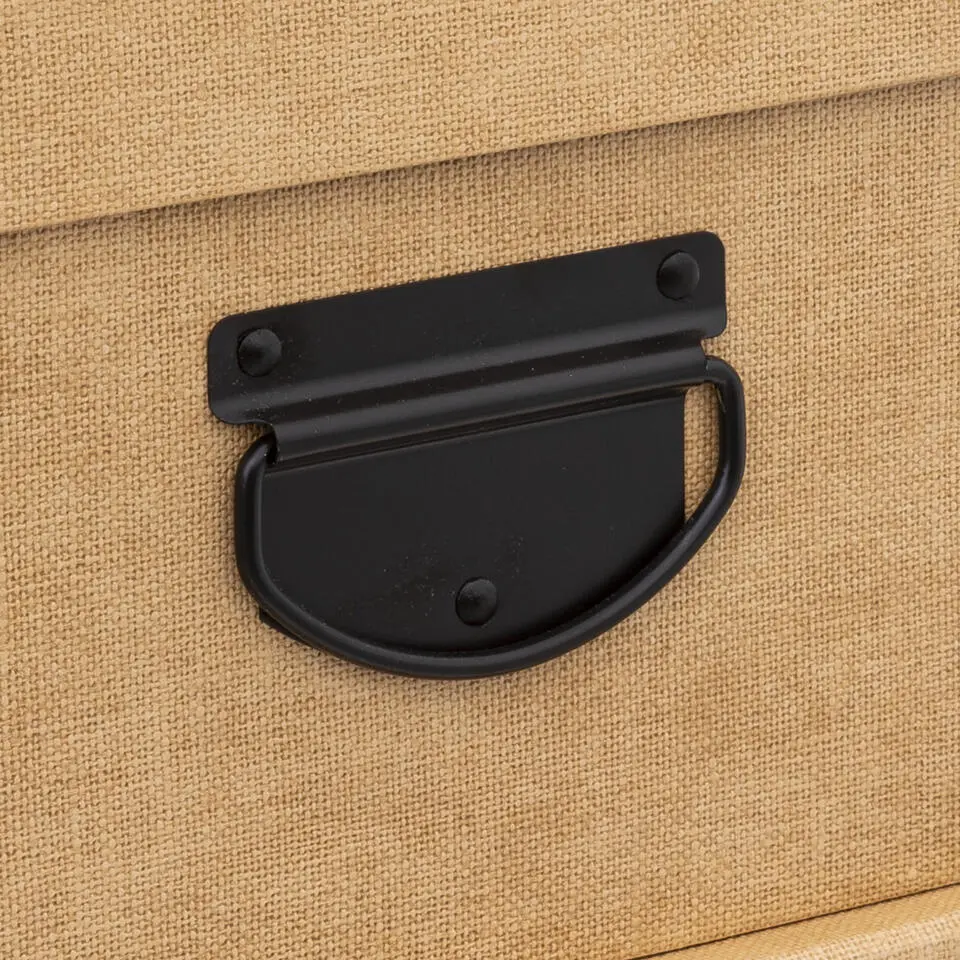 5Five Opbergdoos/box - goudgeel - L39xB30xH16 cm - Stevig karton