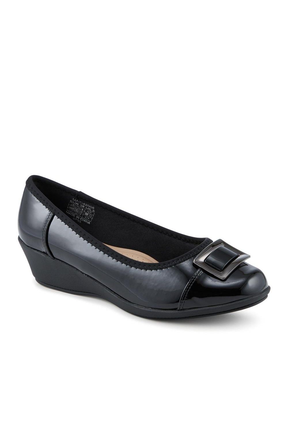 Pavers Wide Fit Flexible Wedge Heel Slip On Shoes