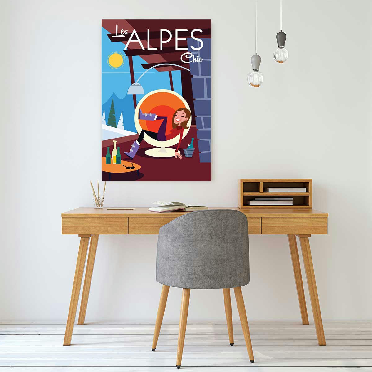 - Tableau pause au chalet imprimé sur toile 60x90cm