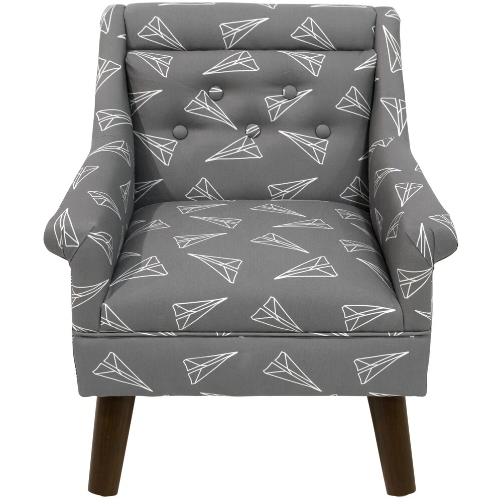 Skyline Furniture Modern Chair in Paper Planes Grey - 21W X 19D X 23H
