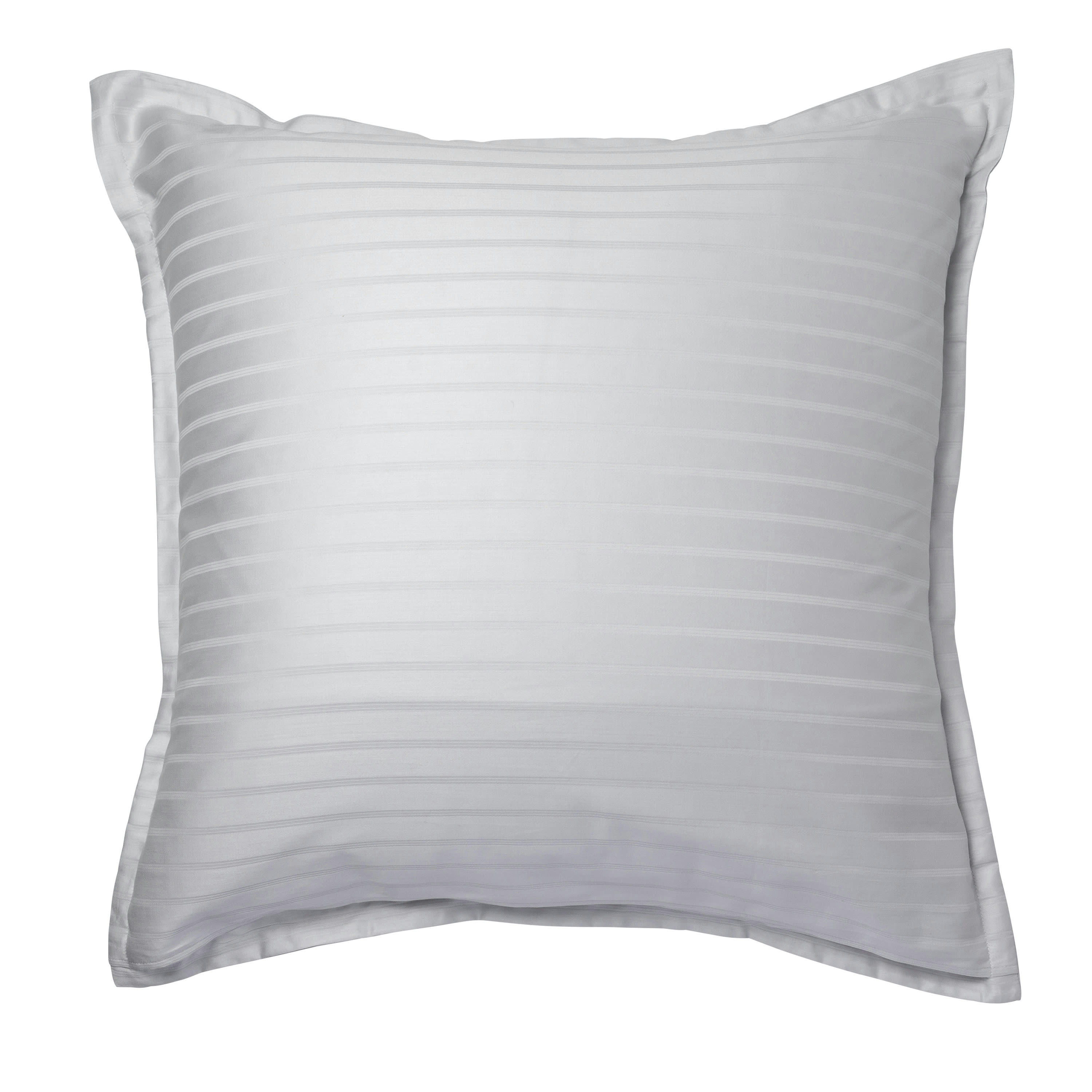 PRESTIGE - Taie d'oreiller carrée coton jacquard uni gris 64x64