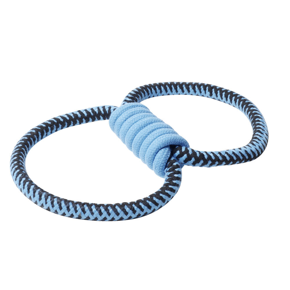 Jouet pour chien en corde coton bleu 17x31cm