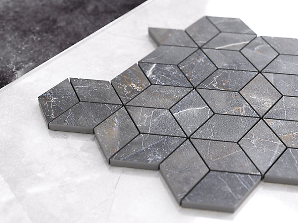 Mosaïque en gres sur maille pour salle de bain ou cuisine 30.5 cm x 26.5 cm - Lightning