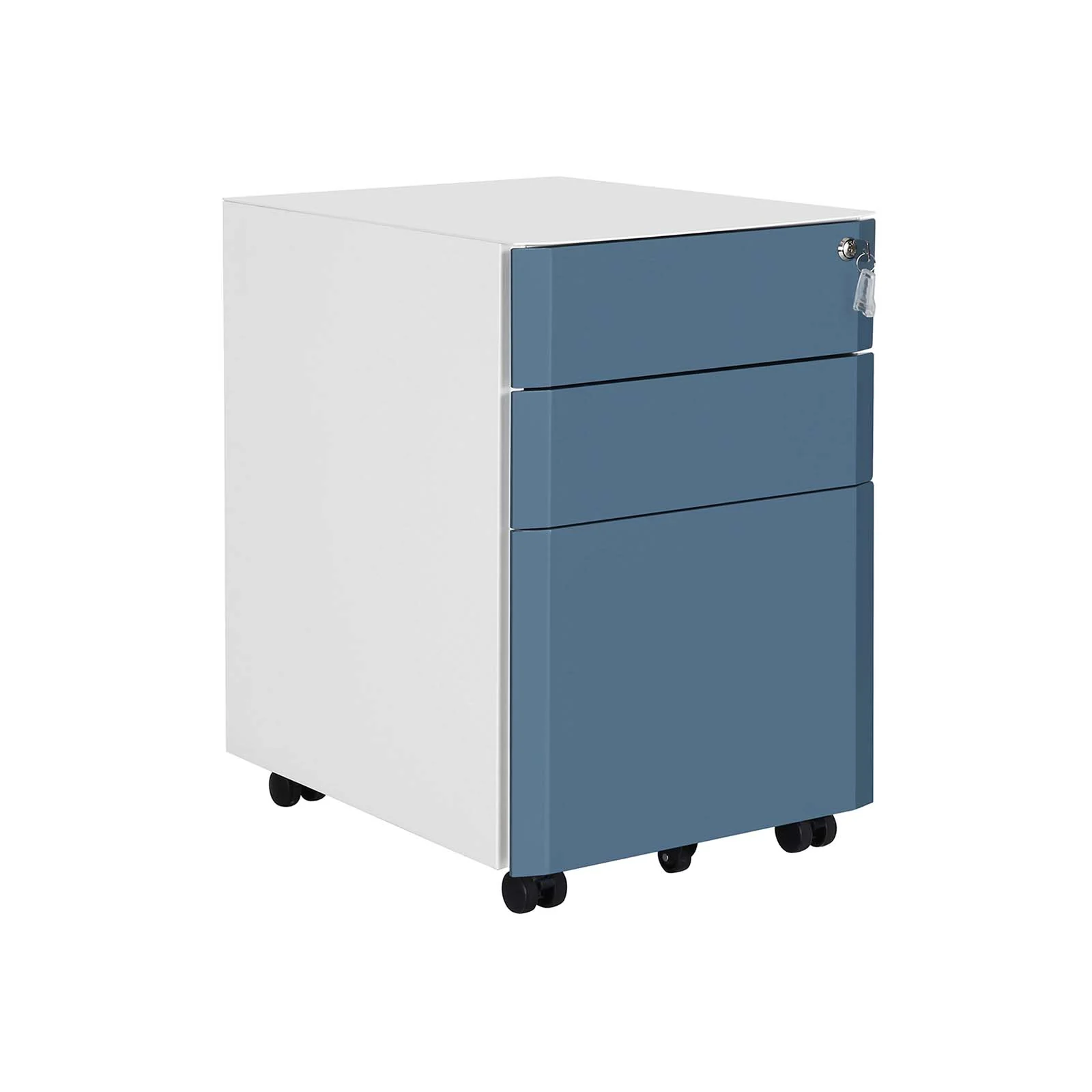 Caisson 3 tiroirs blanc bleu