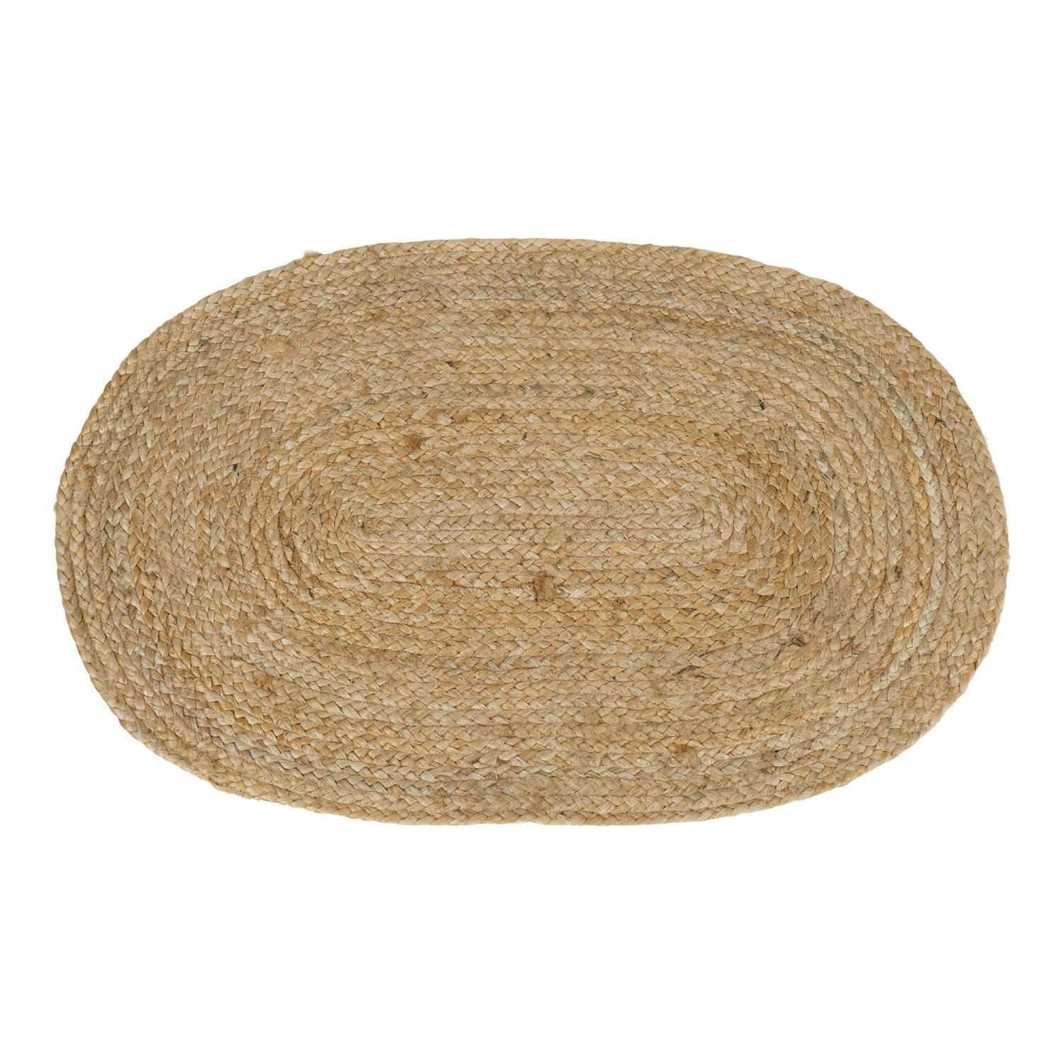 Tapis de salle de bains ovale en jute tressée FEZ