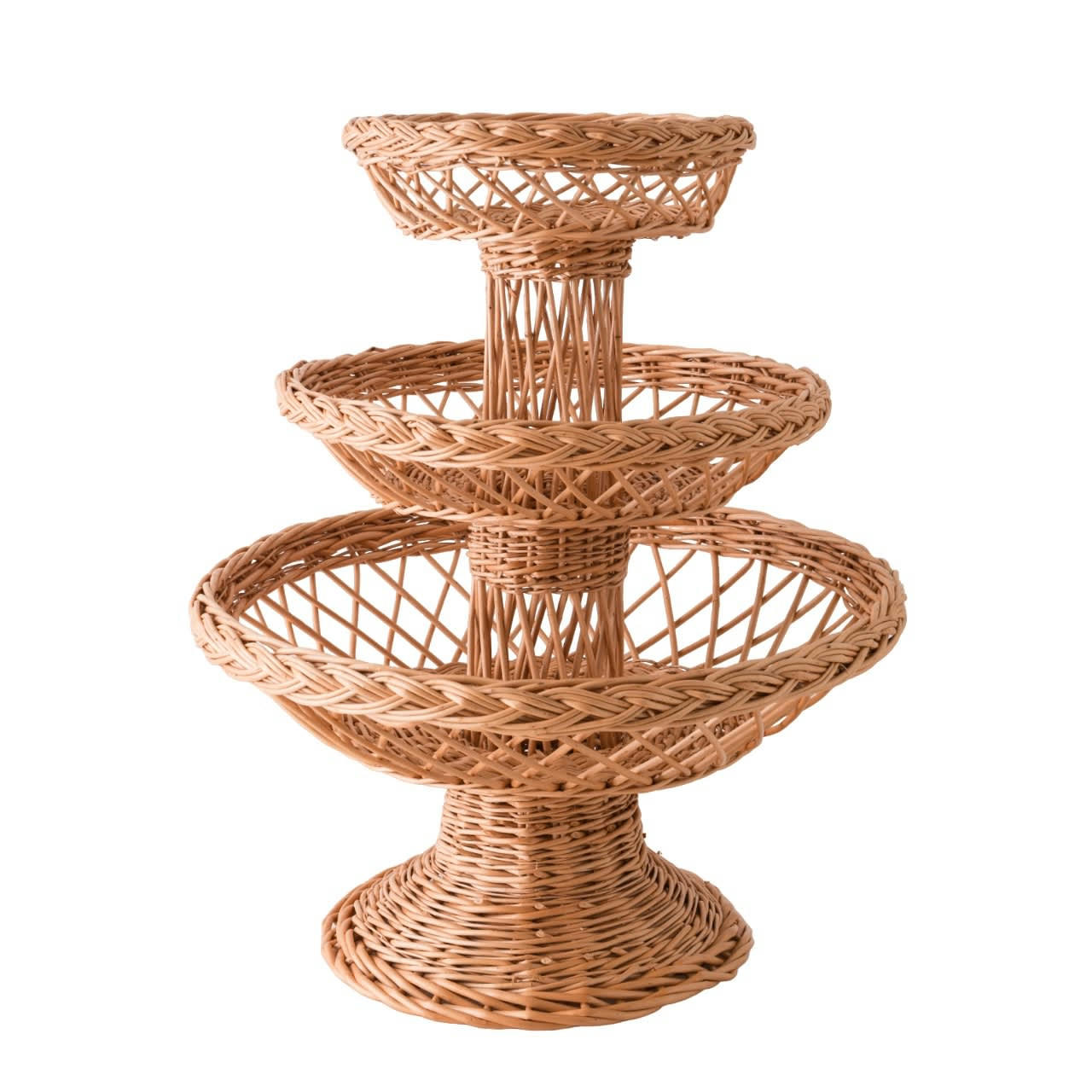 3 PLATEAUX - Coupe à fruits en osier