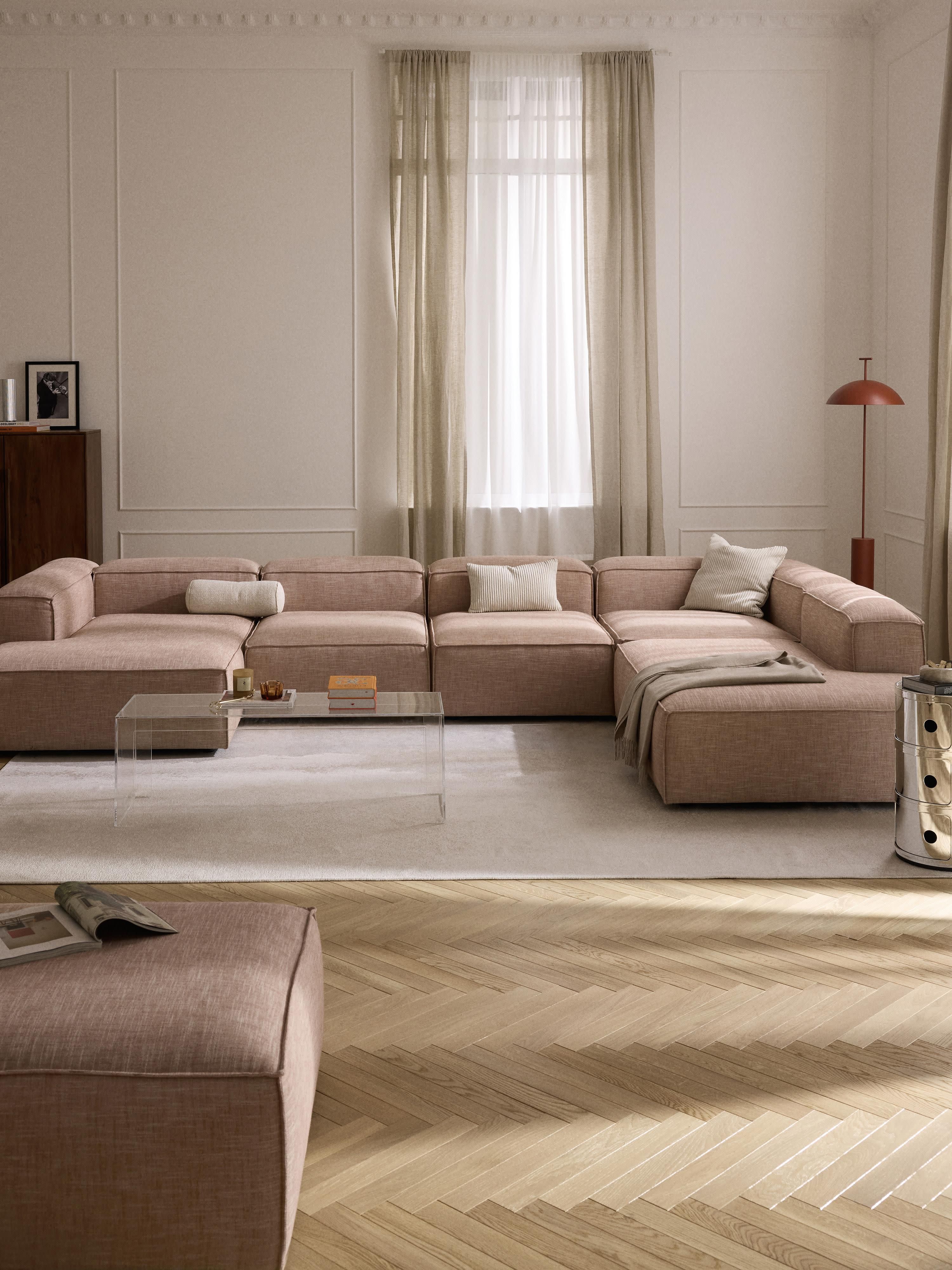Modulares XL Sofa Lennon aus Leinen-Mix