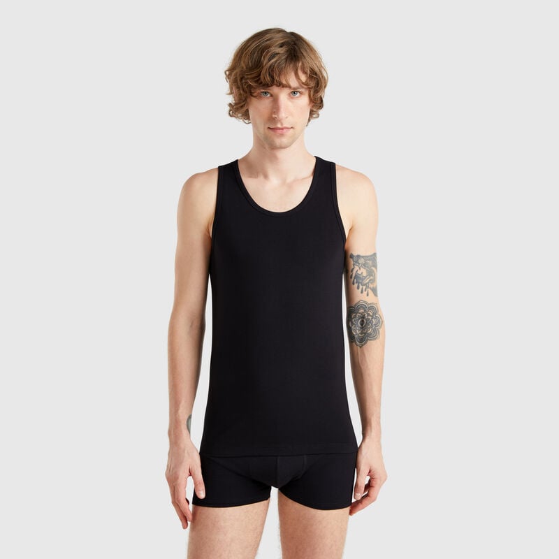 Tank top in stretch cotton