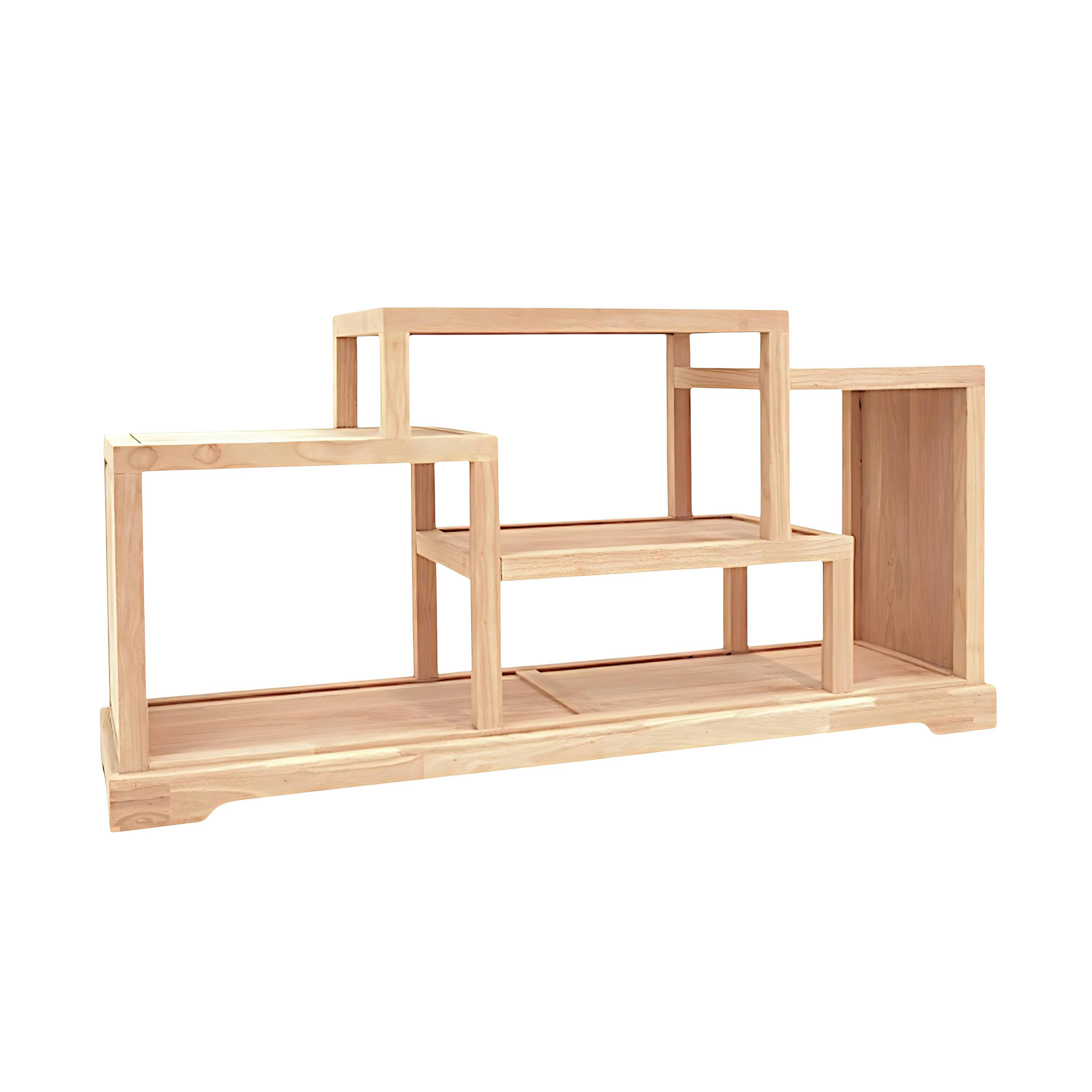 Meuble TV destructuré Hévéa double faces, 4 niches 150x45x75cm MAORI