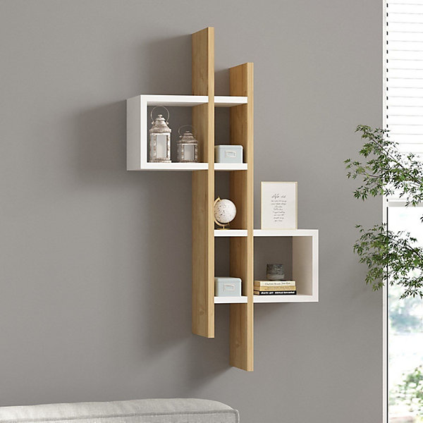 Etagère murale design effet bois ALBA