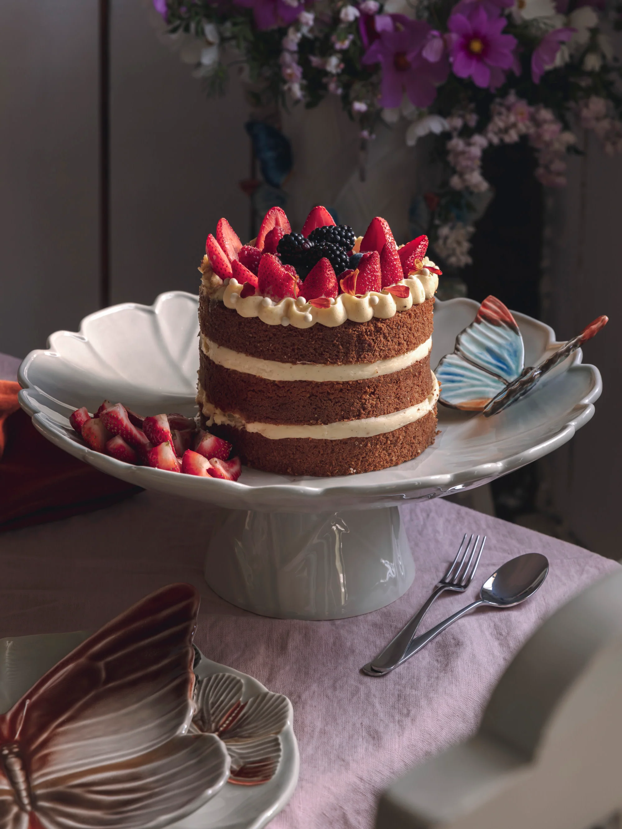Tortenplatte Cloudy Butterflies