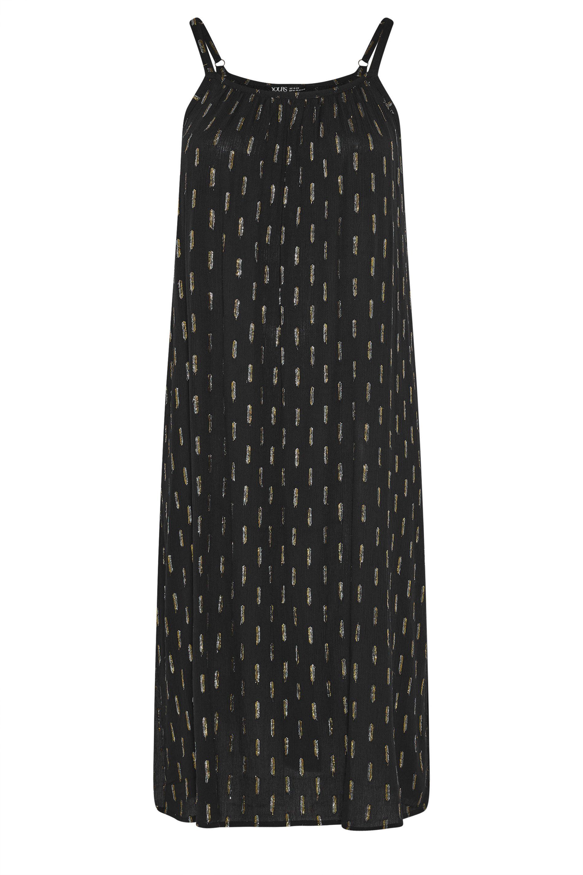 Yours Crinkle Metallic Midi Dress