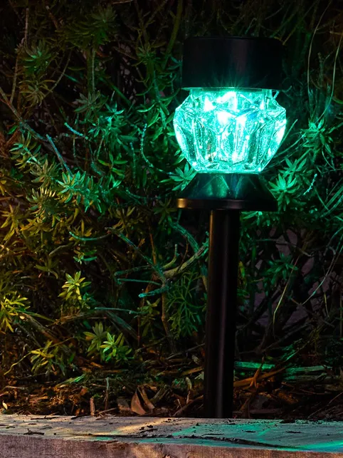 Solcellelampe SPLITTERNE Ø7xH35cm sort