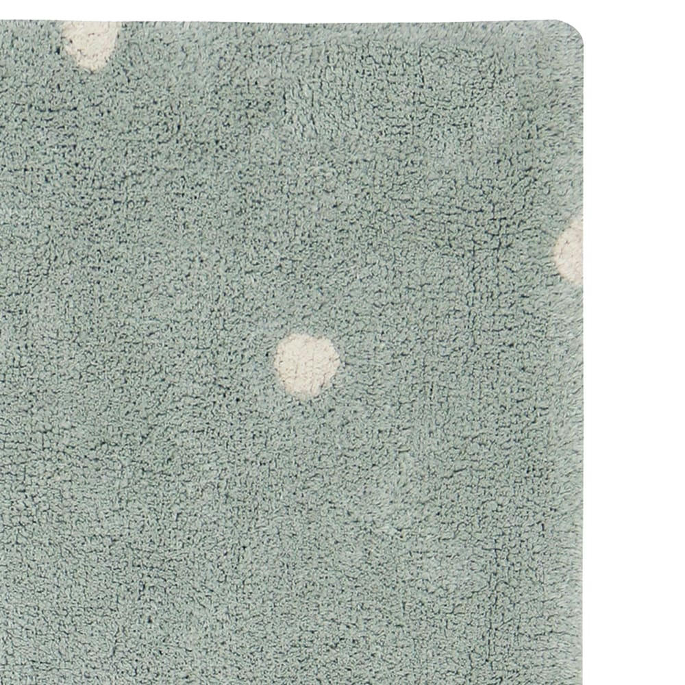 MUSHROOMS HUNTS - Tapis lavable Mini Dot Bleu Sauge en coton