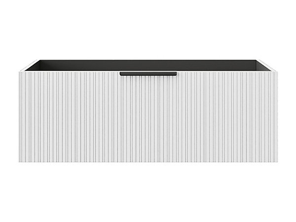 Meuble sous vasque suspendu strié - Coloris blanc - 100 cm - PALIRO