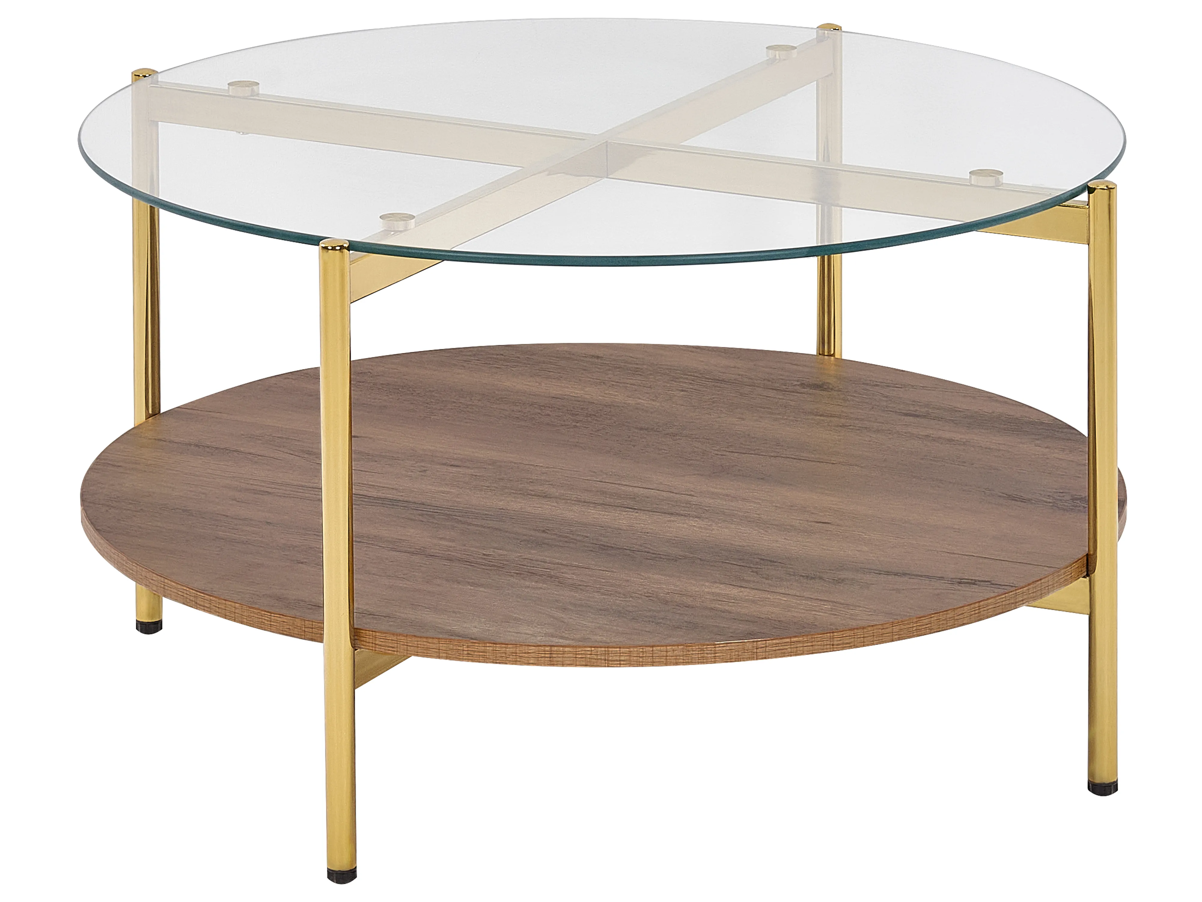 Coffee Table LOVELL Tempered Glass Gold