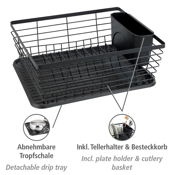 Geschirrabtropfer, Metall, schwarz