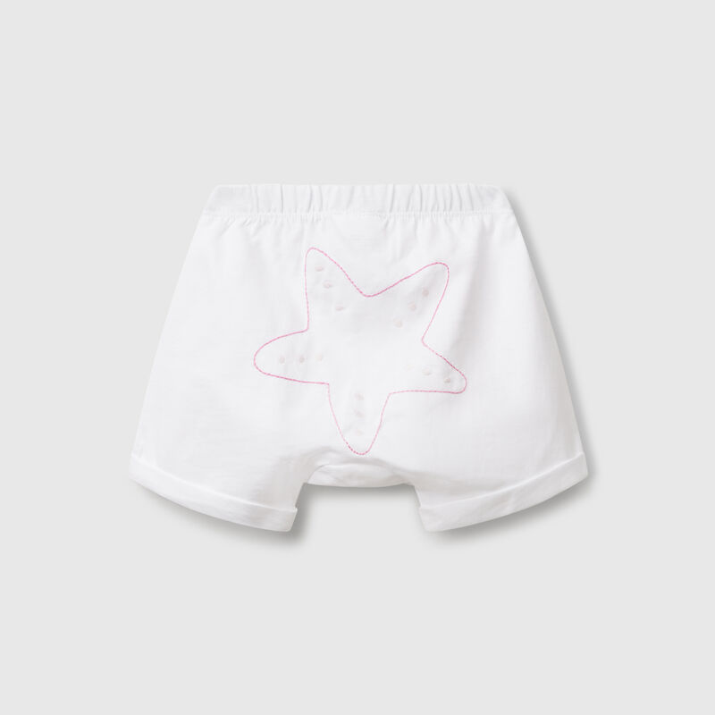 Shorts with patch on the back