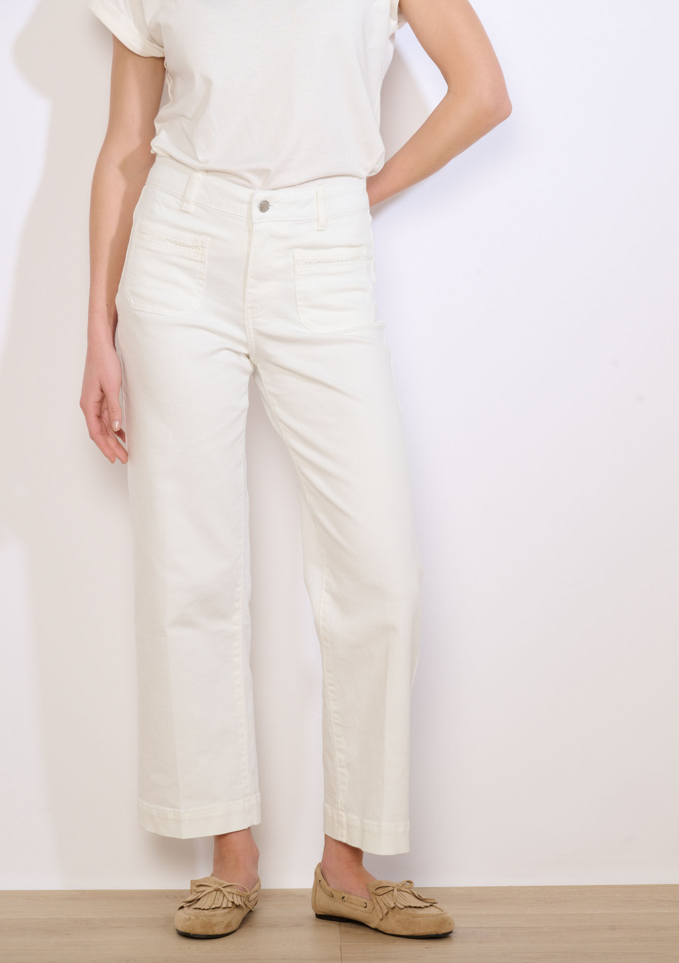 Wijde 7/8 broek met zakken