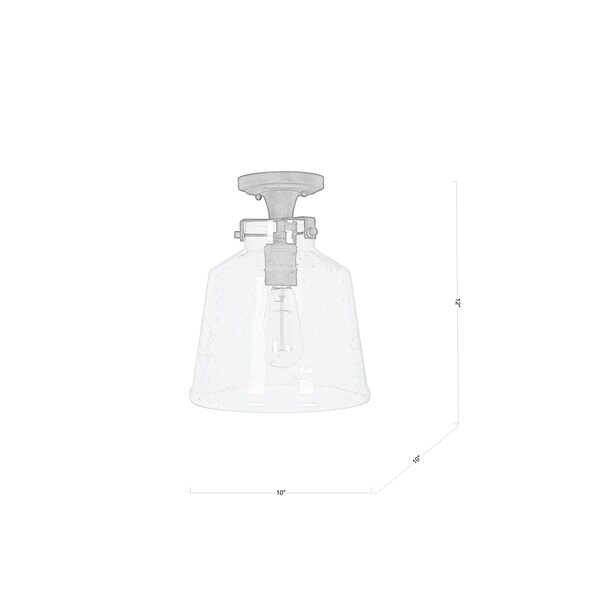 Artistic Weavers Kenova Vintage Bubbled Glass 1-light Flush Mount Light - 10" x 11" x 11"