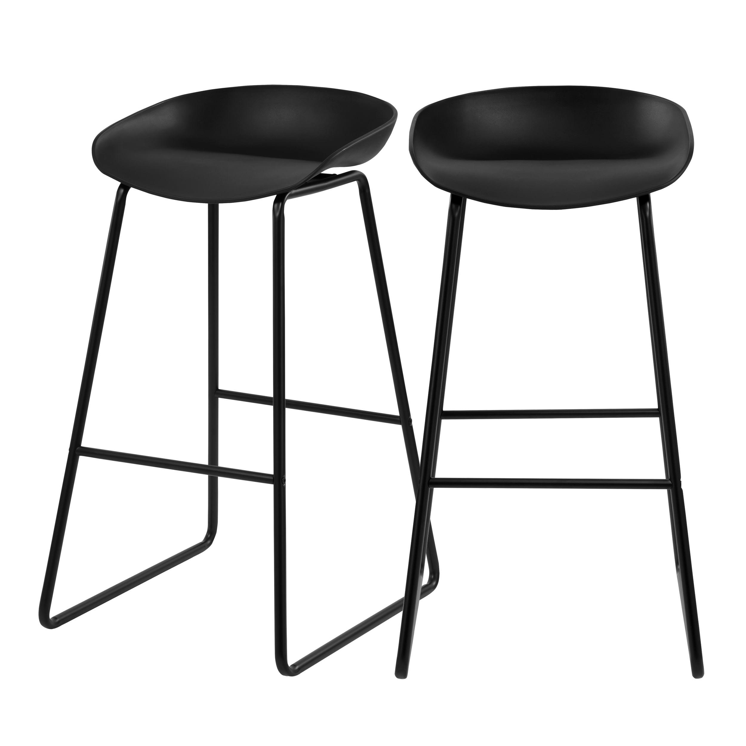 YOSHI - Chaise de bar noire H76cm (lot de 2)