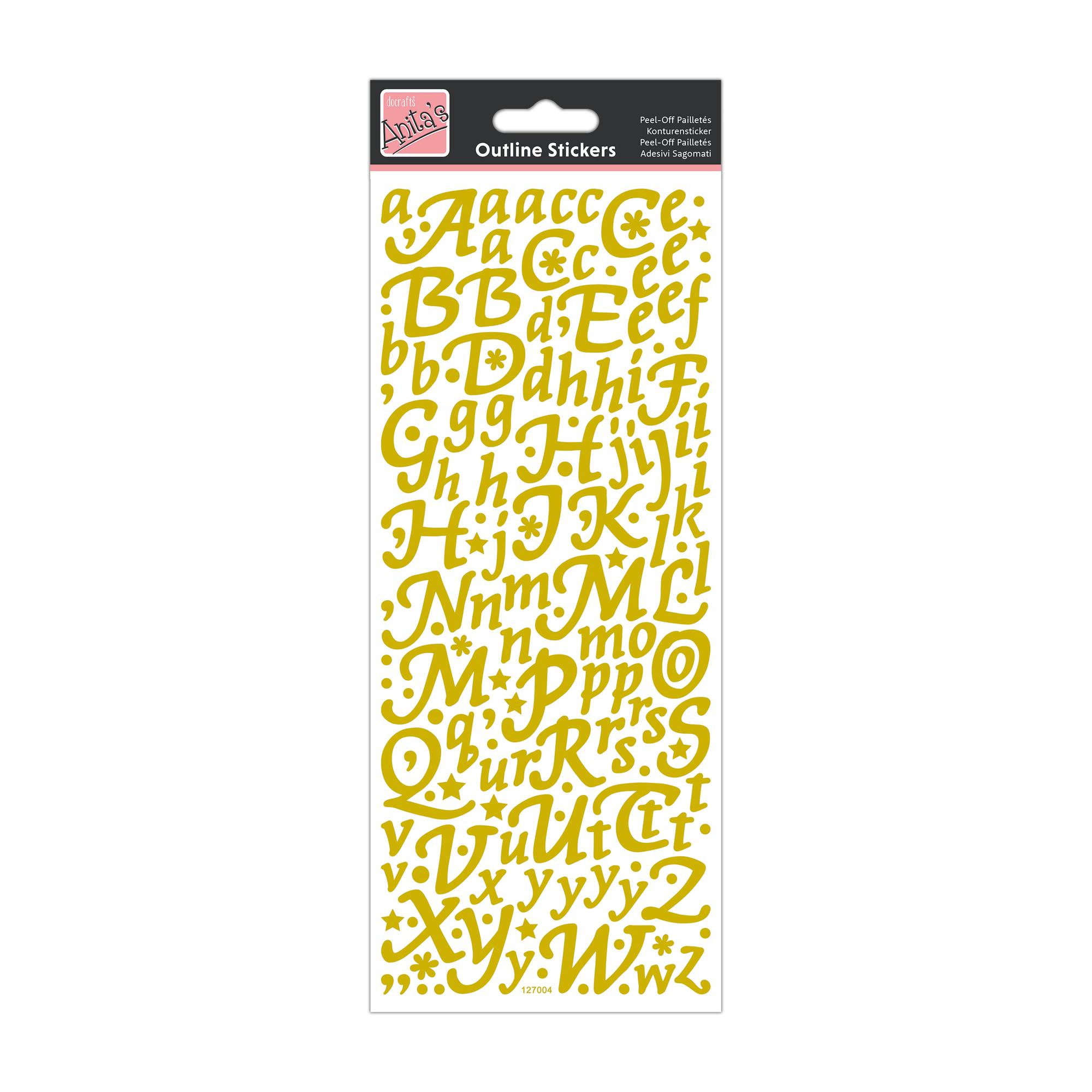 Anita's Gold Star Alphabet Outline Stickers
