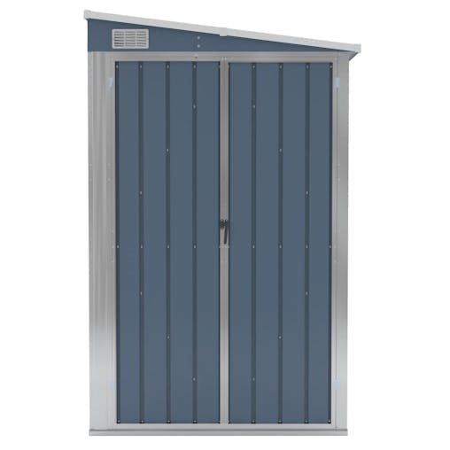NNEVL Wall-mounted Garden Shed Grey 118x194x178 cm Galvanised Steel