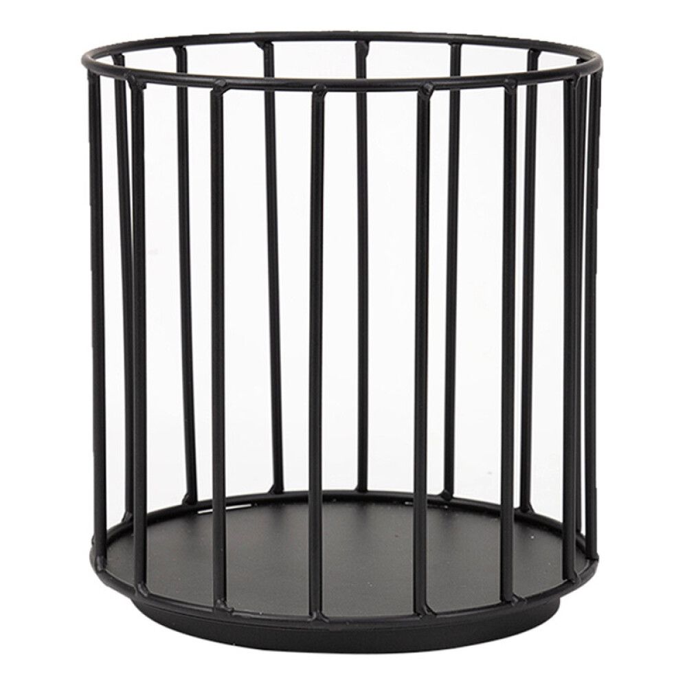 FAKKELHOLDER SYLINDER LITEN 18X17X17CM SVART