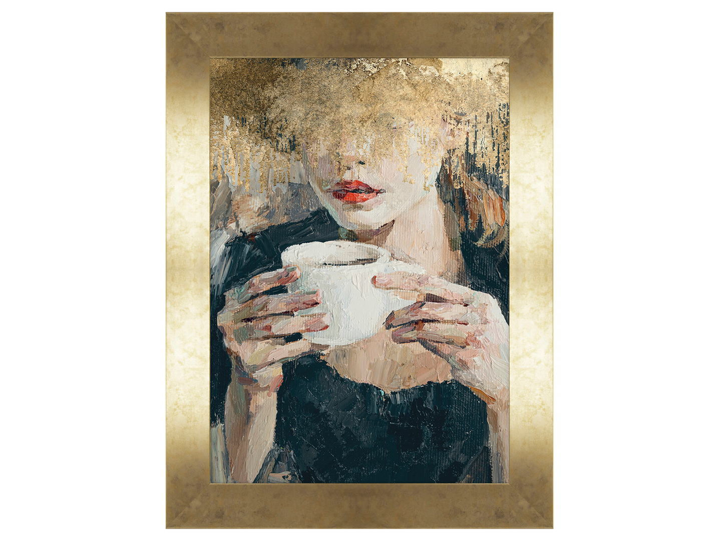 Obraz w ramie Woman With A Cup Of Coffee 63x83 cm