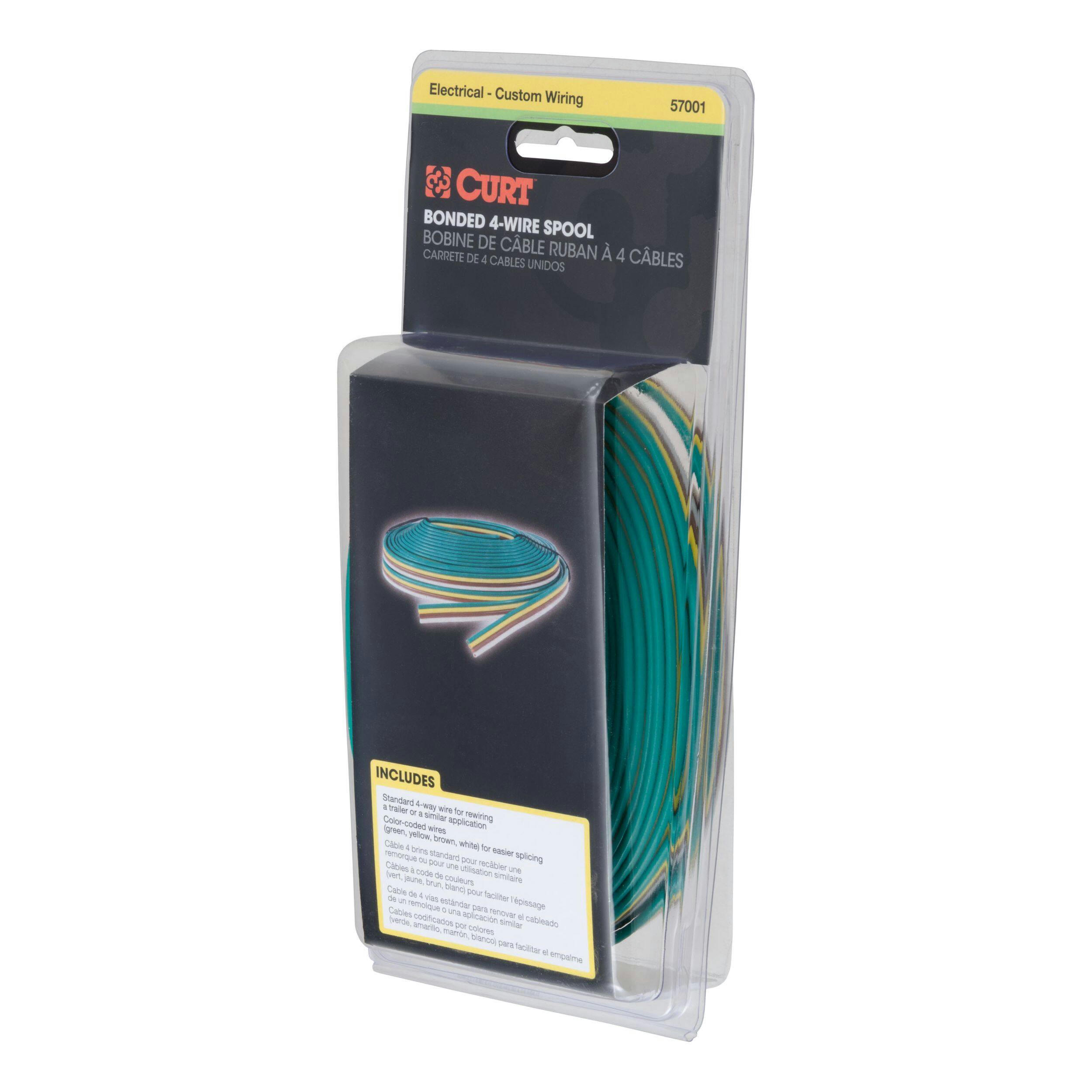 CURT Bonded 4-Way Trailer Wiring (16 Wire Gauge, 25-ft Spool)