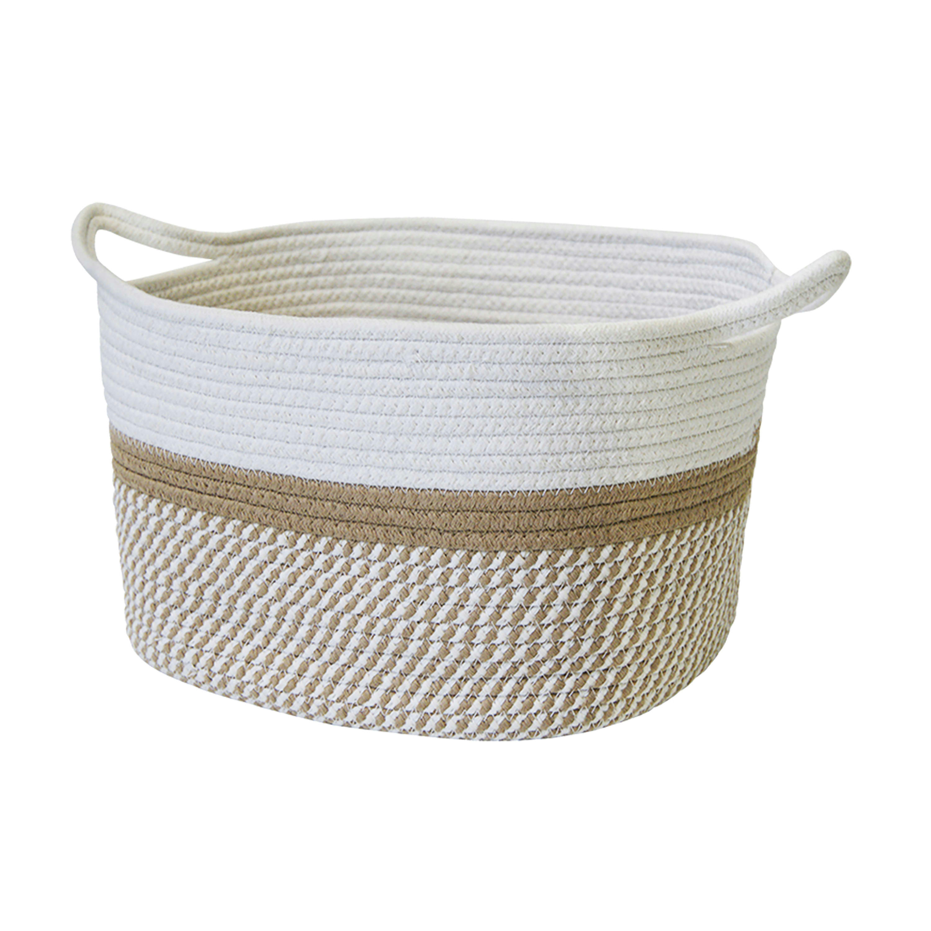 - Panier de rangement en corde blanc 34x28x24cm