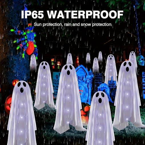 NNETM Halloween Ghost Solar Garden Lights (3pcs)