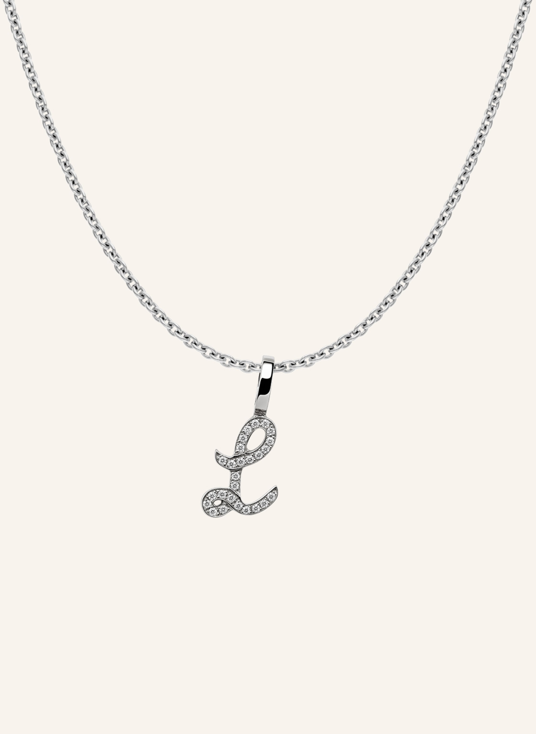 CADA Kette TINY DIAMOND LETTER L