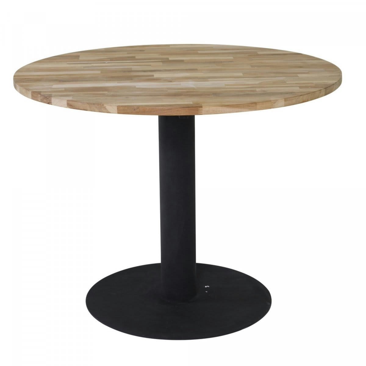 SYBERION - Table à manger ronde 140cm en bois et métal