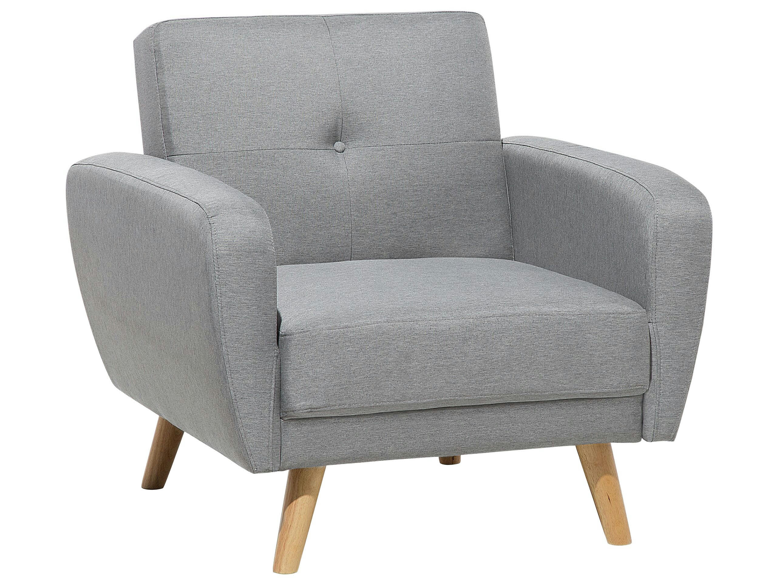 FLORLI - Fauteuil en tissu gris