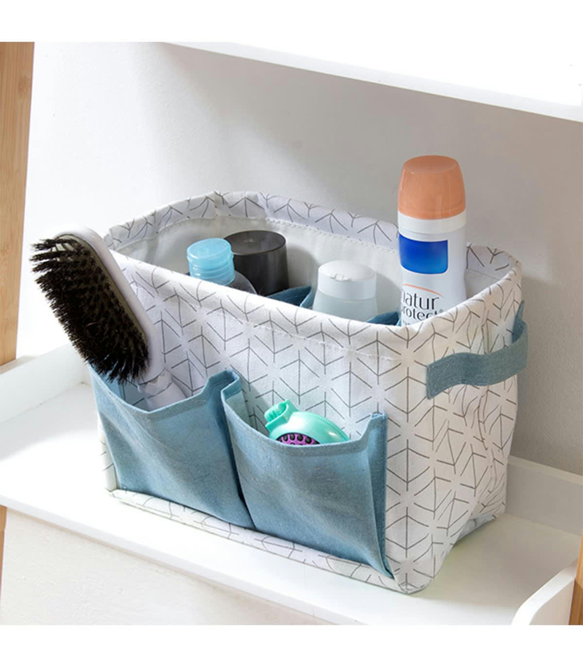 - Panier multi-compartiments blanc bleu