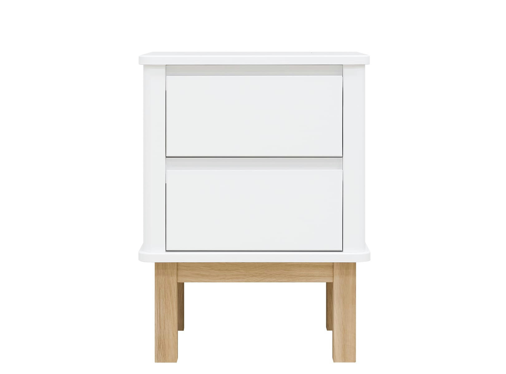 MIKA - Table de nuit en MDF et chêne blanc