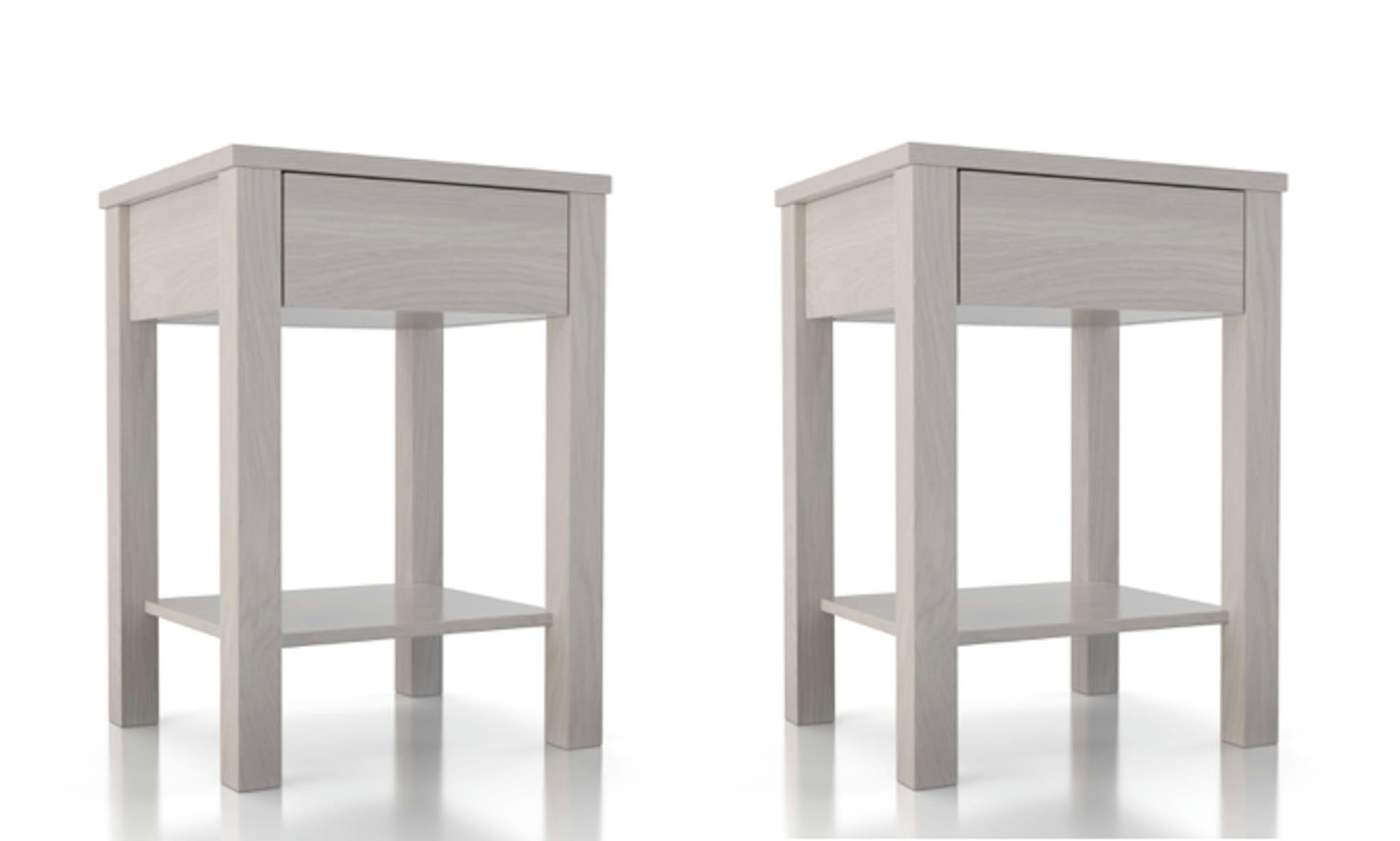 TOMMY - Lot de 2 chevets en hêtre massif blanc