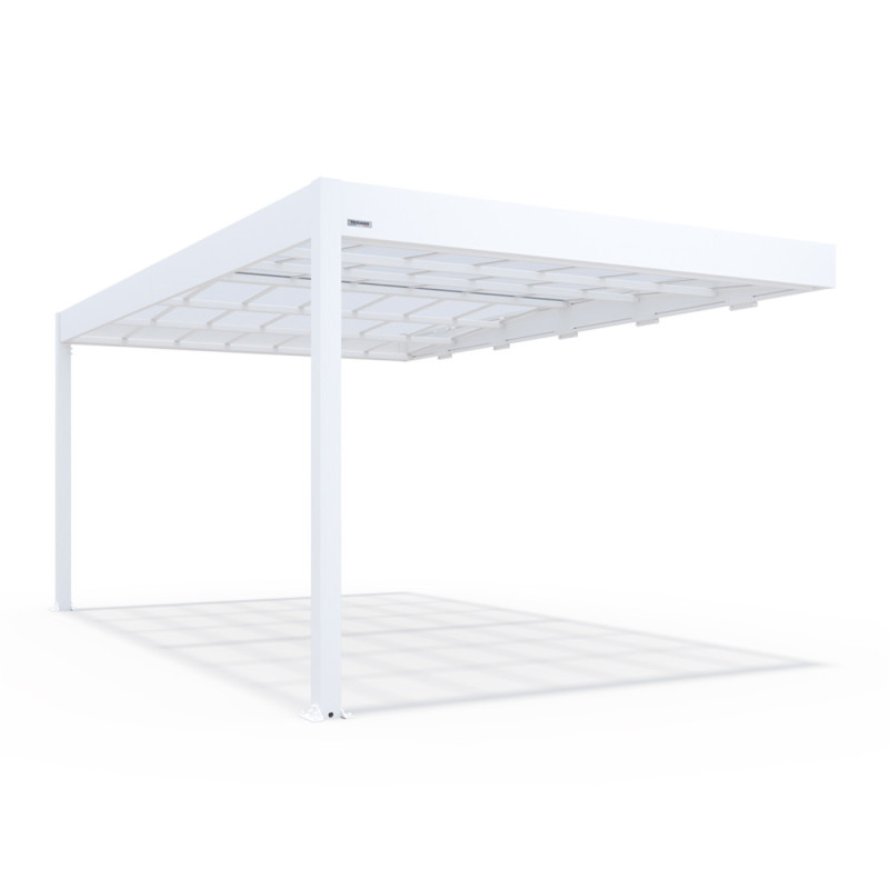 Carport en aluminium Libeccio blanc adossé 16,24 m²