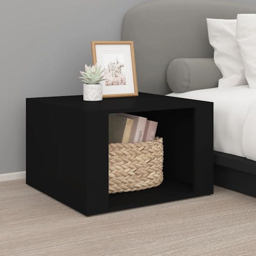 NNEVL Bedside Table Black 57x55x36 cm Engineered Wood