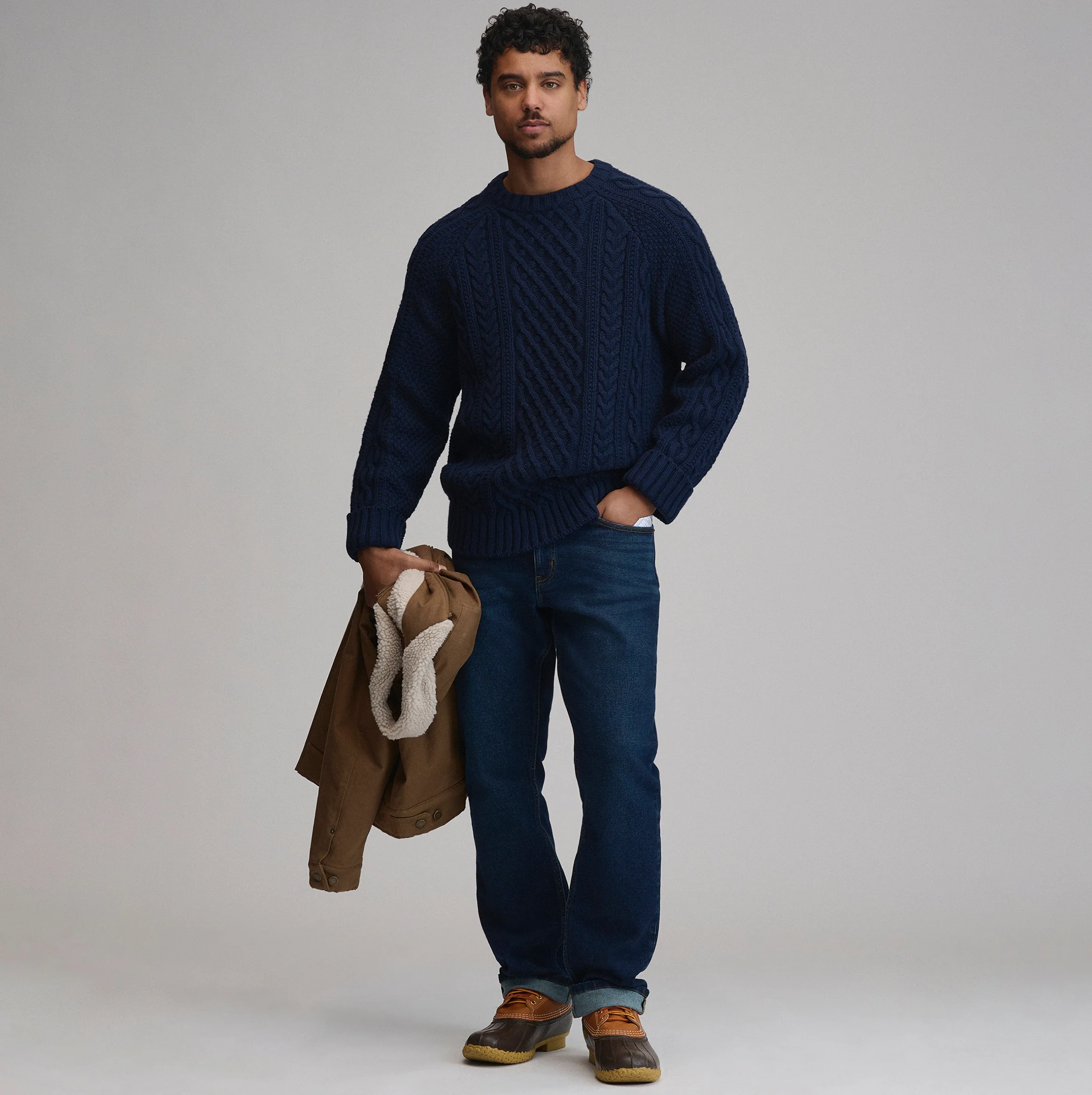 Men's Northwest Cable-Knit Crew Sweater