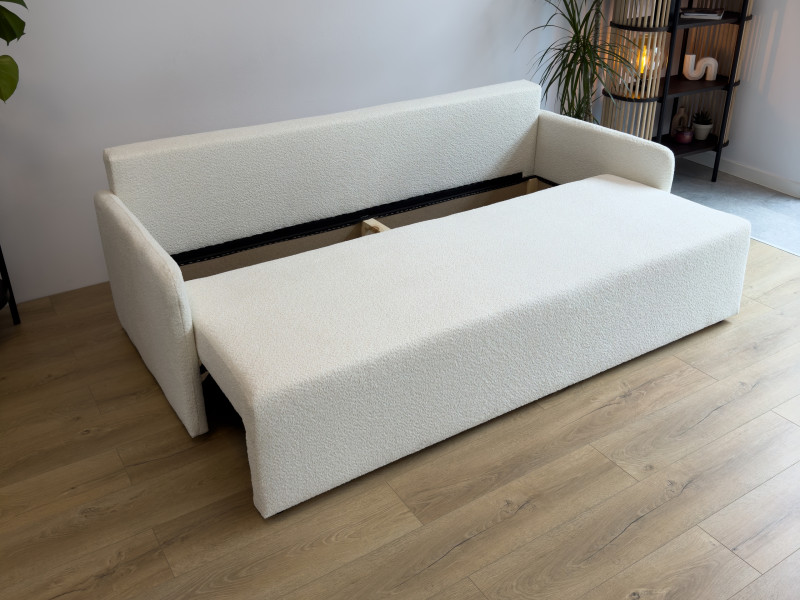 Sofa rozkładana z funkcją spania CLOUD biała kanapa