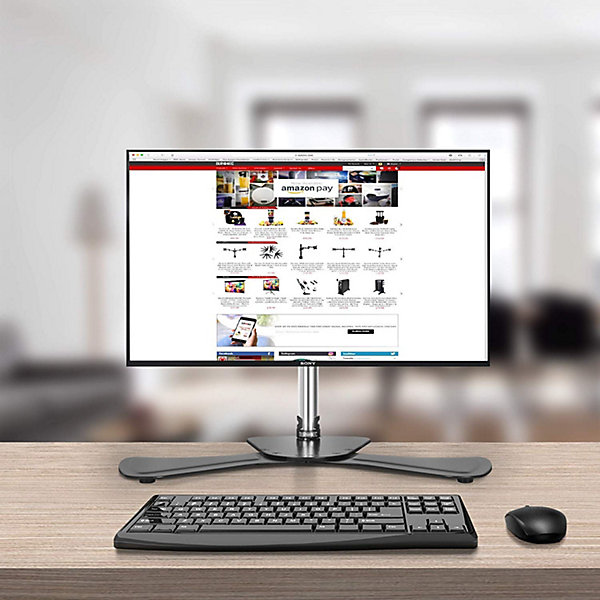 DM751 Support écran PC sur socle pour bureau Bras de moniteur Rotatif Inclinable Pivotant Compatible VESA 75 100 Duronic