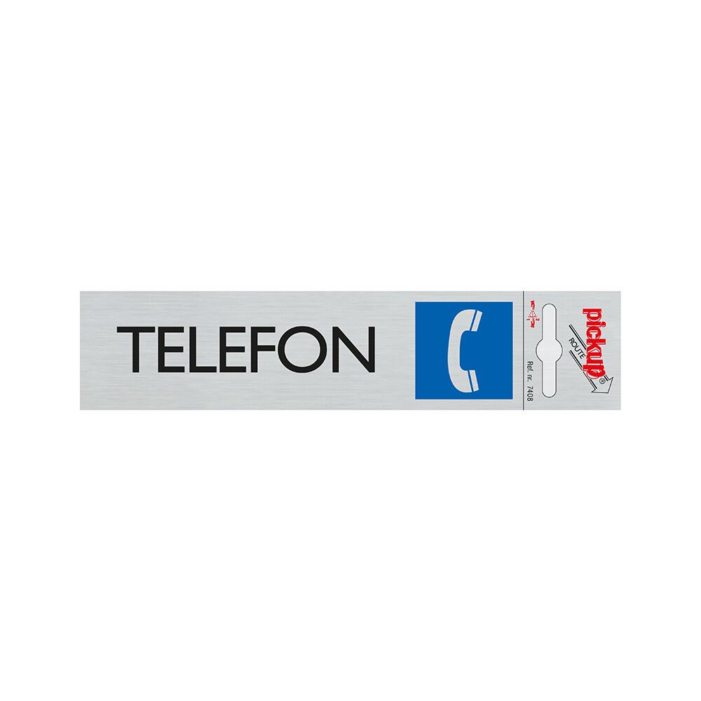 SKILT PICKUP TELEFON ALU 165 X 44 MM