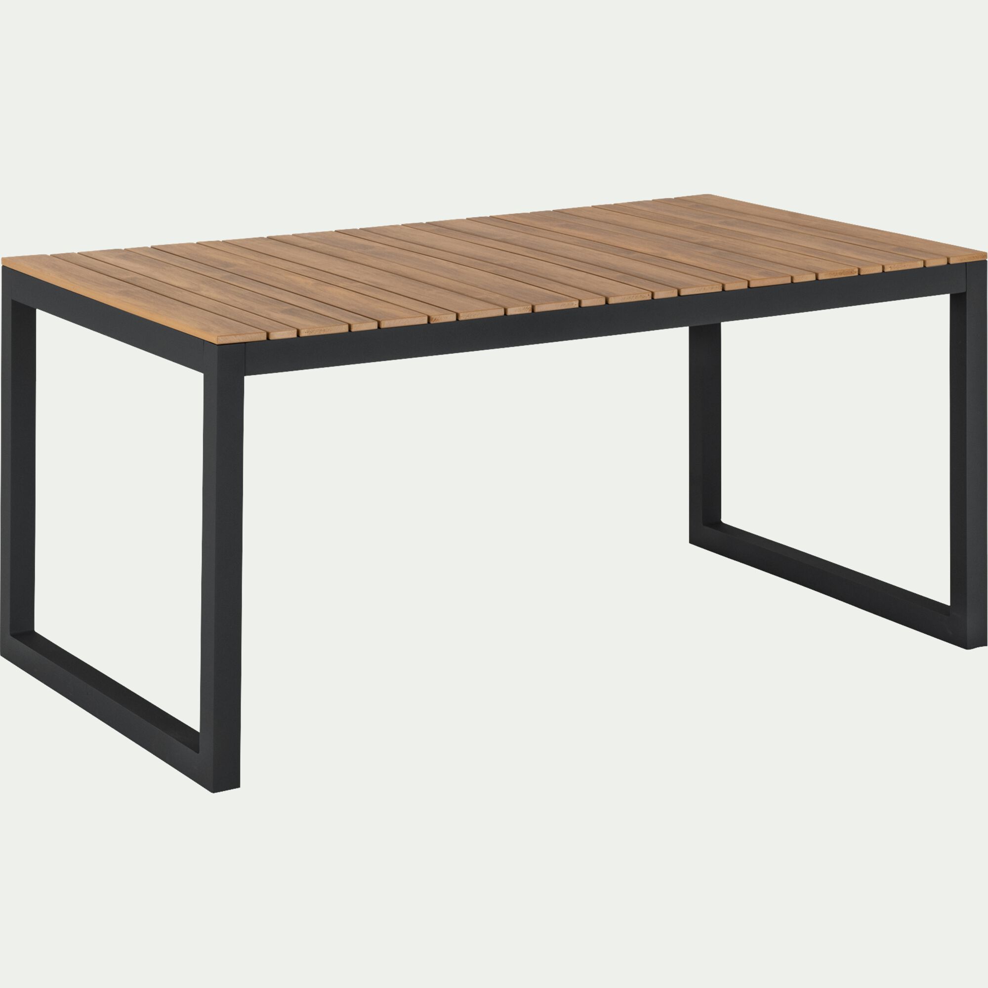 ZICO - Table de jardin fixe en polywood et aluminium - bois clair (6 places)