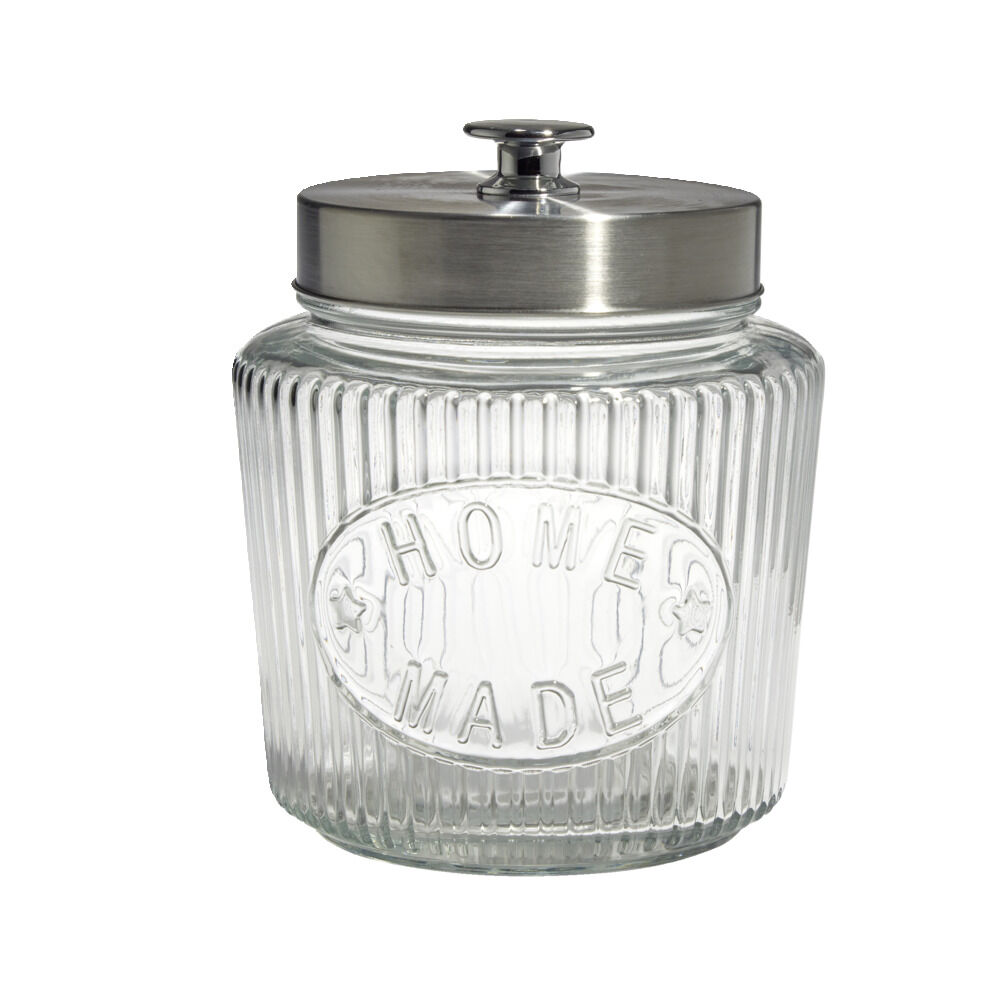 Bocal de conservation 1.4L verre couvercle métal Ø11,5xH18cm