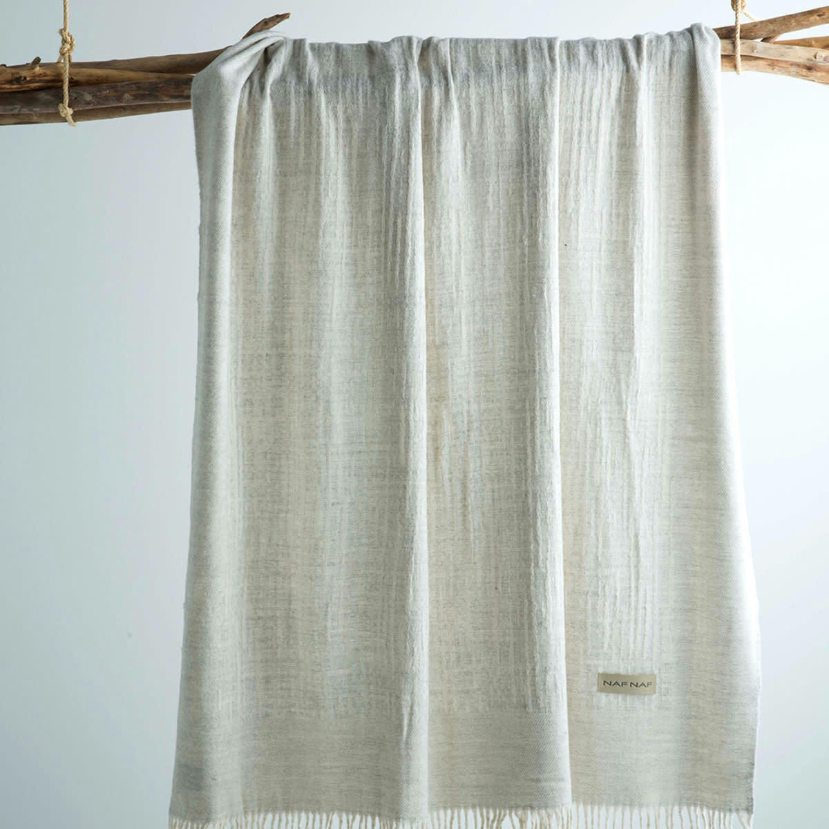 LAY - Plaid en coton gris perle 130x170