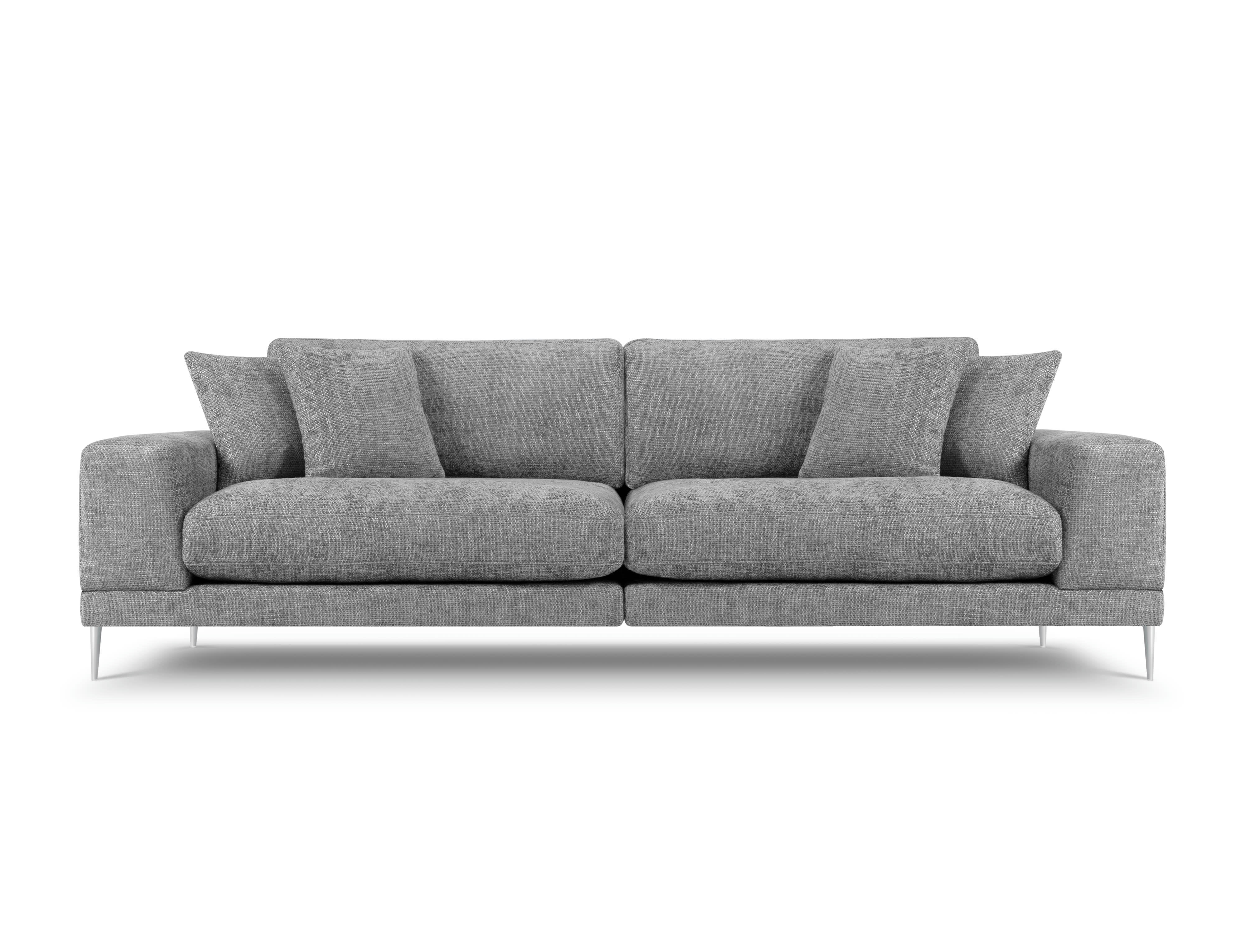 JOG - Canapé 4 places en tissu structuré gris