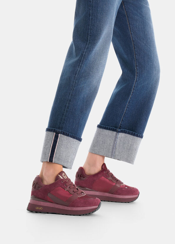 Sneakers platform in pelle