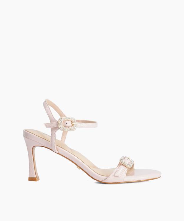 Milana Pink - Embellished High Heel Strappy Sandals